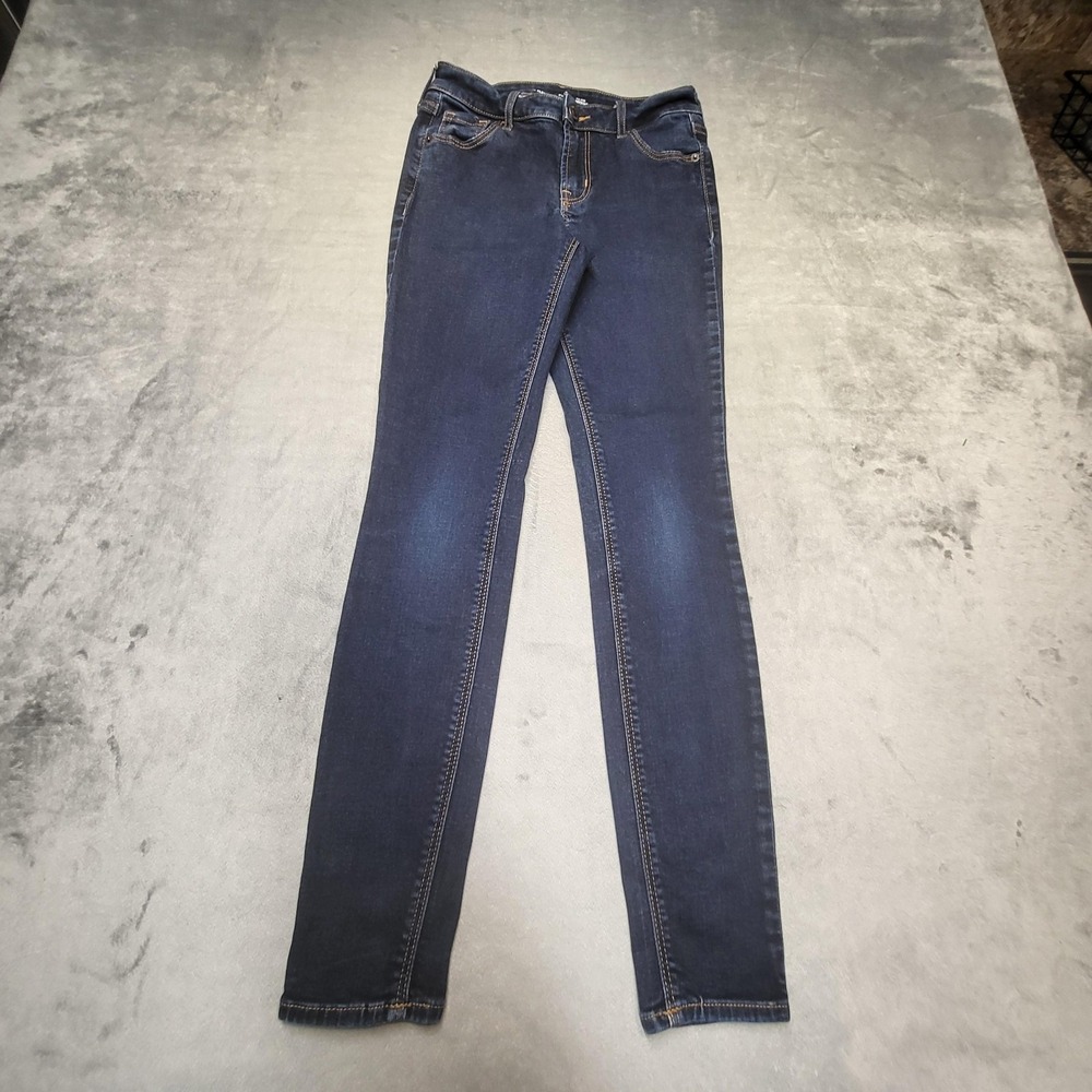 Old Navy Jeans Womens 00 Blue Rockstar Super Skinny Mid-Rise Stretch Denim